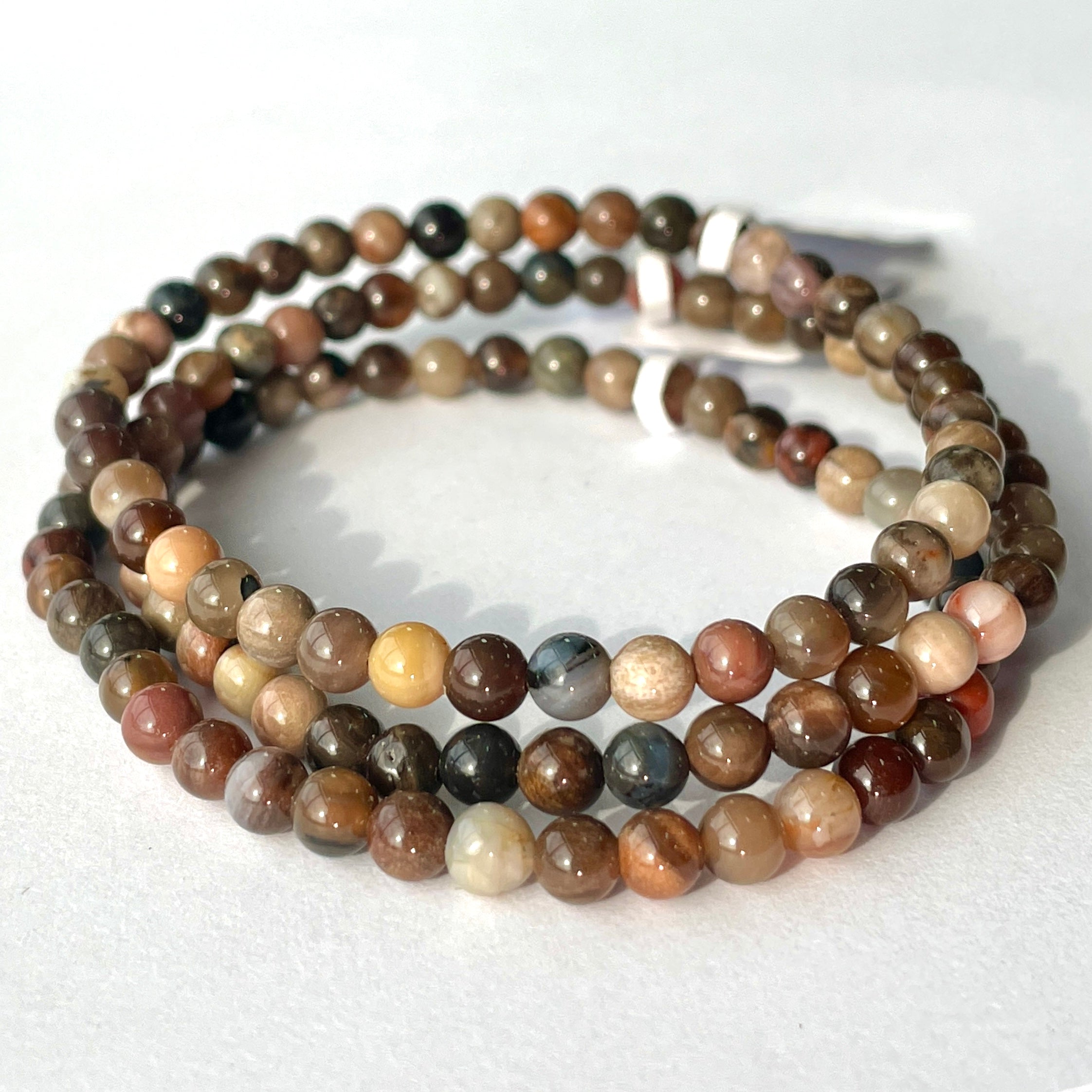 Petrified Wood - Bead Bracelet - 4mm Petrified Wood - Bead Bracelet - 4mm